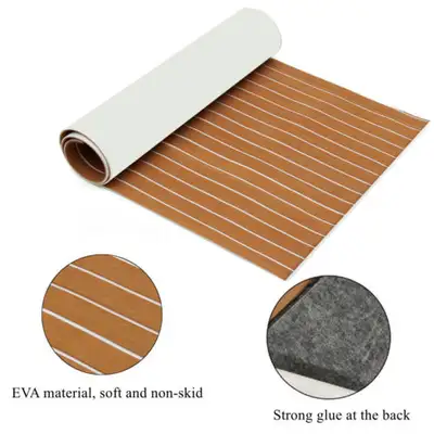 light brown white Marine Floor Faux Teak EVA Boat Decking 300191, View more