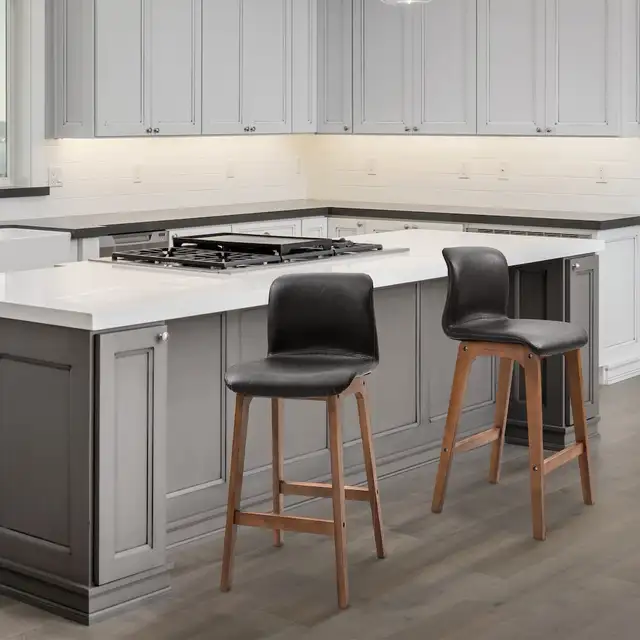 Modern Wood Bar Chairs Kitchen Cafe Stools Dining Barstool in Chairs & Recliners in Markham / York Region - Image 5