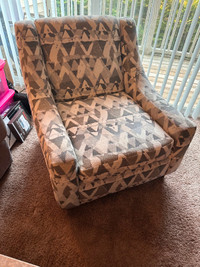 Large white and gray comfy chair