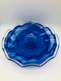 Vintage Very Large Art Glass Swirl bowl 