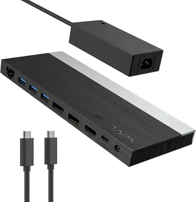 USB-C Docking Station, 3 Monitor Support (2DP+HDMI), 100W PD, 4, View more
