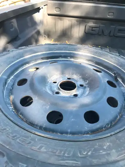 Four winter tires on rims, All-Terrian. 225/65R/17 Next to new lots of tread came off 2024 Ford Bron...