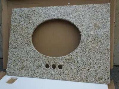 LUXO MARBRE Natural Granite Vanity Countertop Brand New Granite vanity countertop with half bullnose...