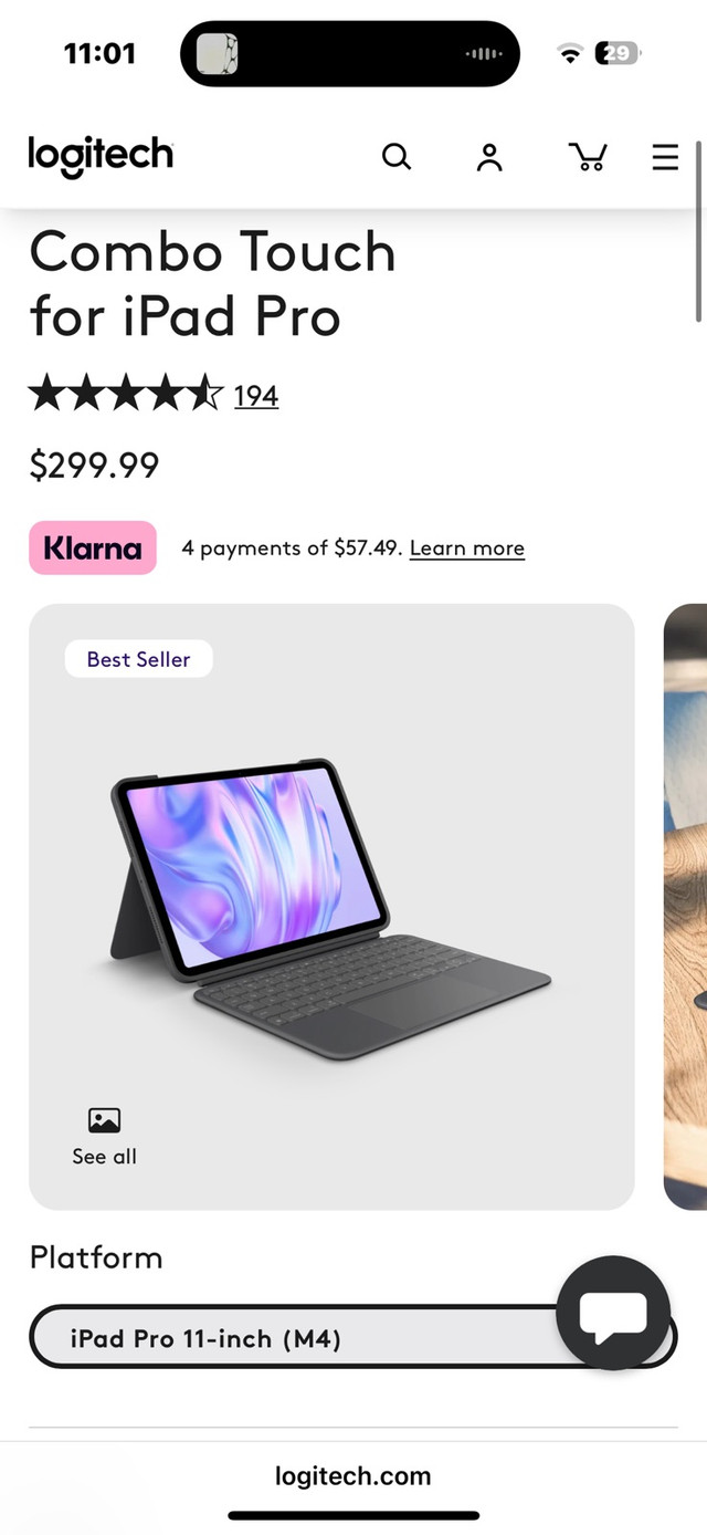 iPad Pro 11 M4 Logitech Combo touch in iPads & Tablets in City of Toronto