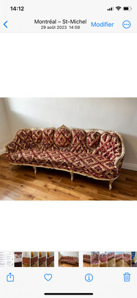 Sofa (divan) et fauteuil provincial français vintage