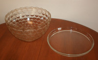 New Large Crystal Bowl &amp; Platter Set $5.00