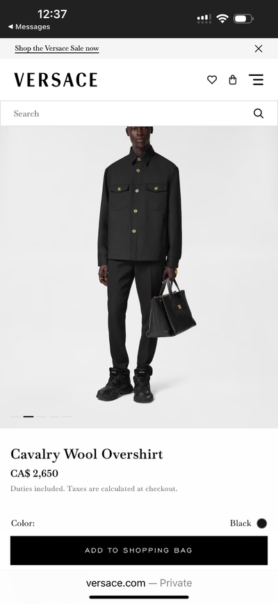 Versace Cavalry Wool Overshirt Brand New, View more