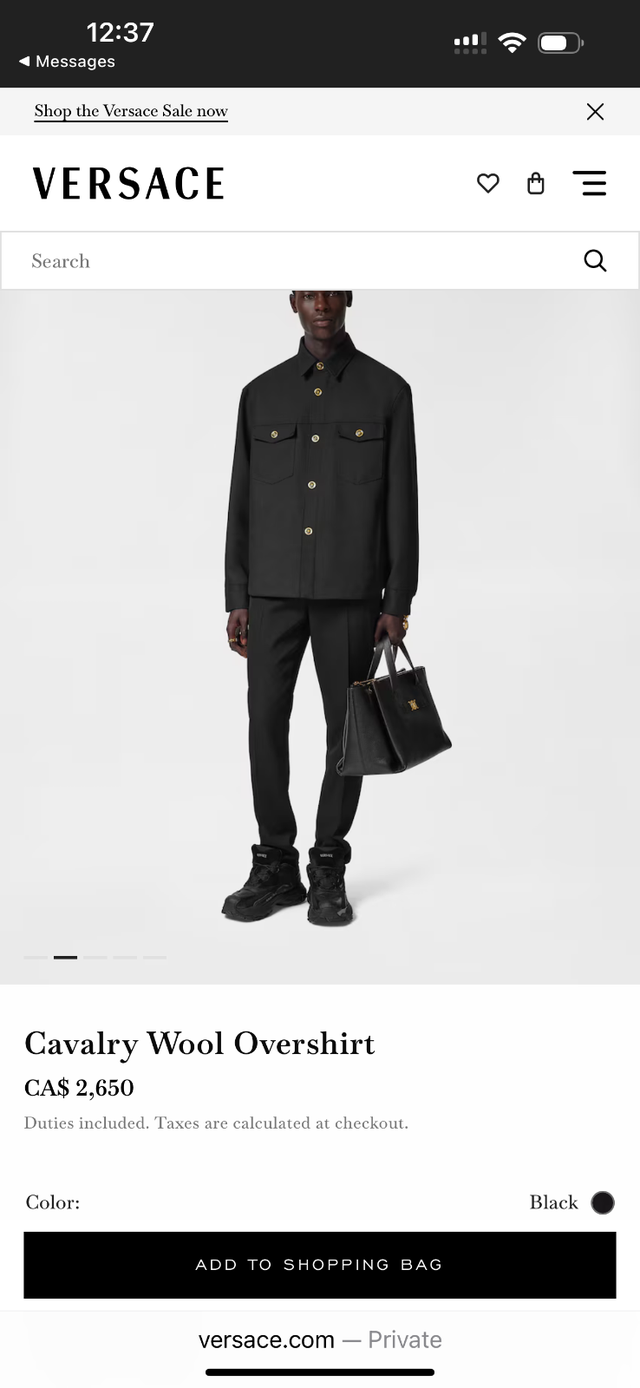 Versace Cavalry Wool Overshirt Brand New