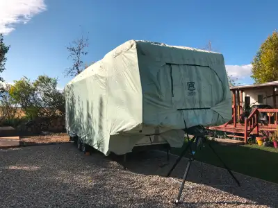 RV Cover - used for 2 seasons, Fits a 26 ft or less trailer