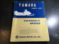 1975 Yamaha GP292G Snowmobile Parts List GP292