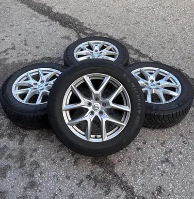 18" Volvo XC60 Original (2023) Rims with TPMS and Michelin X-Ice Snow SUV Winter Tires. Wheels and t...