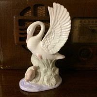 Decorative Porcelain Swan and Snail Figurine - LLadro-Style