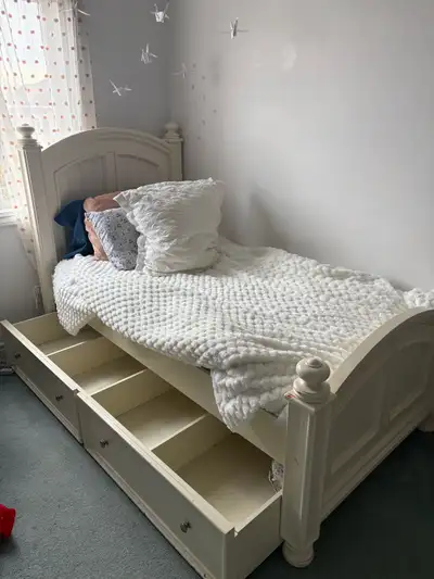 solid wood twin size bed , View more