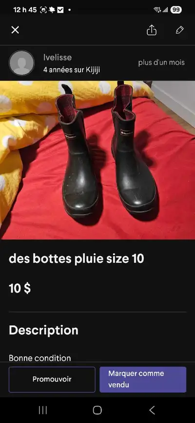 Bottes de Pluie Taille 10, View more
