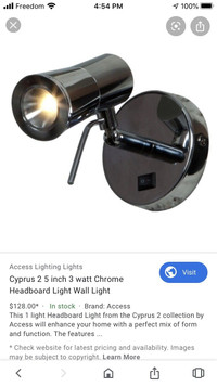 Chrome LED Wall Reading Light