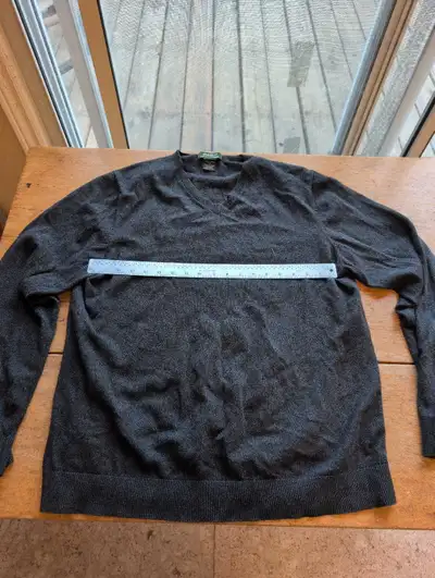 Eddie Bauer Sweater mens large tall grey cashmere blend, View more