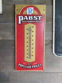 VINTAGE PABST BLUE RIBBON BEER ADVERTISING THERMOMETER $115