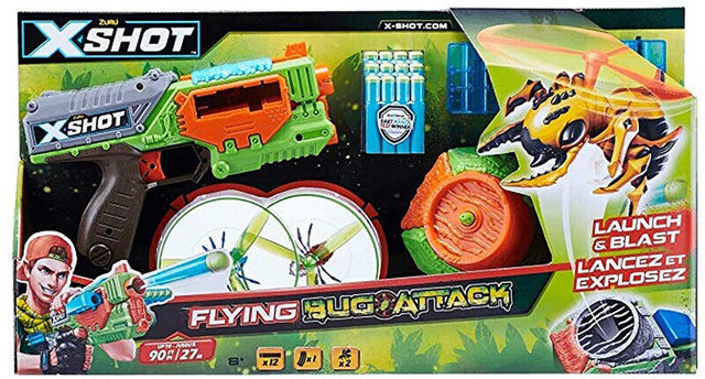 NEW X-Shot Flying Bug Attack Swarm Seeker Dart Blaster Gun nerf in Toys & Games in Oshawa / Durham Region - Image 2