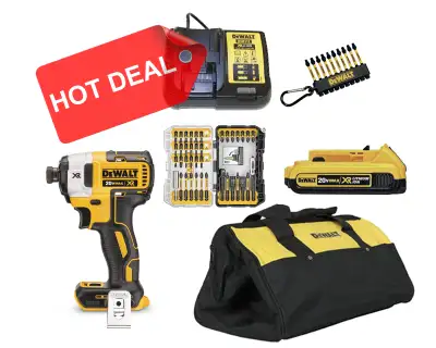 NEW * DEWALT 20V MAX XR Impact Driver w/ Extra Bits, Charger, View more