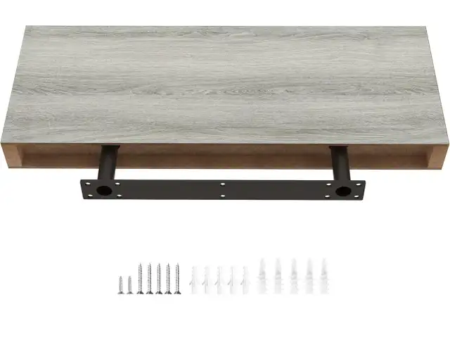 Ballucci Floating Shelves for Wall, 24" Wood Wall Shelf Set of 2 in Bookcases & Shelving Units in Guelph - Image 5