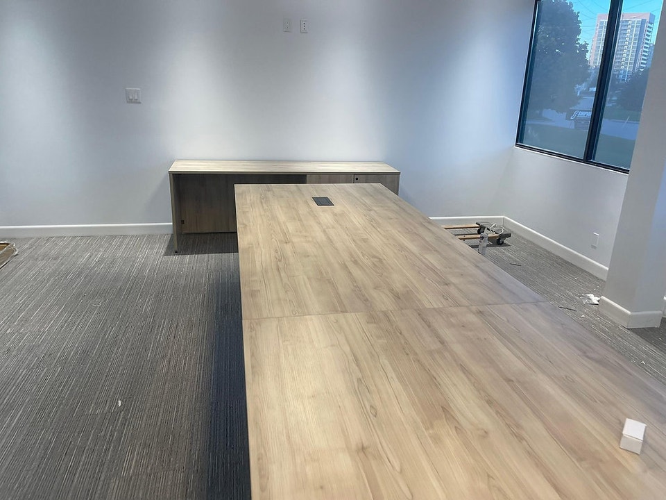 Brand New Boardroom Table with Double Base Cube & 2 Power Module ...