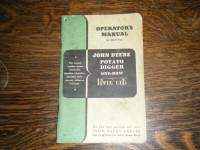 John Deere Potato Digger One row Operators Manual