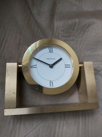 Tiffany and Co desk clock brass solid 