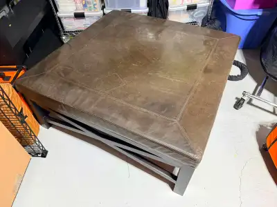 Leather-Top Coffee Table/Ottoman, View more