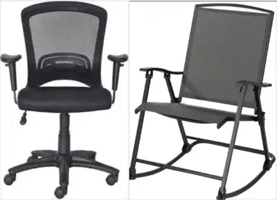 New Metal Folding Rocking Chair + New Roller Computer Desk Chair, View more