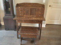 Antique Hand Carved Secretary Desk