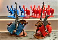 Vintage Plastic Toy  Medieval Knights and Soldiers Figurines