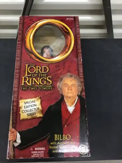 Brand new Lord of the rings two towers 12” bilbo baggies doll figure Sells for $62 and up Selling fo...