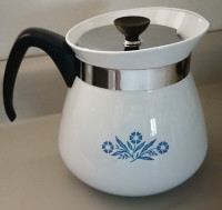 Vintage Corning Ware Coffee Pot Blue & White Cornflower