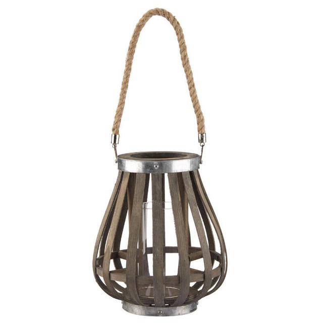 Lanterne en bois avec poignée en corde | Décoration intérieure et  accessoires | Laval/Rive Nord | Kijiji