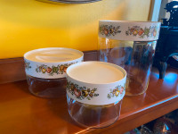 Set of 3 Pyrex Ware Spice of Life Stack 'n See Canister Set