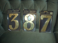 Brass House Numbers 3,8, and 7