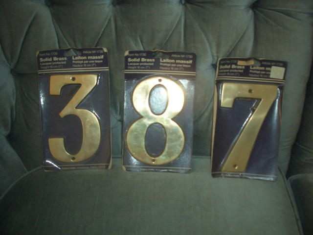 Brass House Numbers 3,8, and 7 in Other in Edmonton