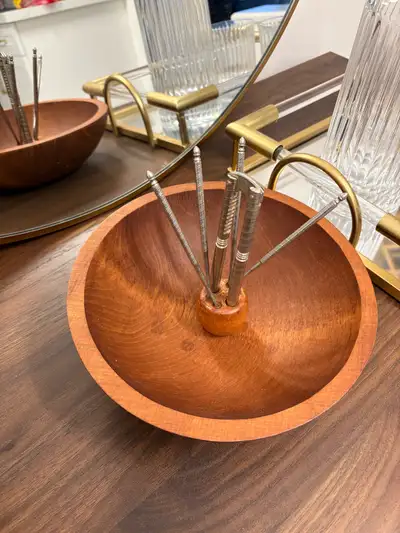 Vintage Baribocraft Teak Dark Wood Nut Bowl, View more