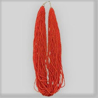 Vintage 1970 Red Coral Seed Bead Multi Strand Necklace Beautiful