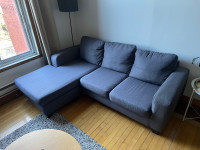 Vend sofa d’angle gris