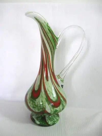 VASE STYLE AIGUIIERE  VERRE SOUFFLER VINTAGE BLOWNGLASS EWER, View more
