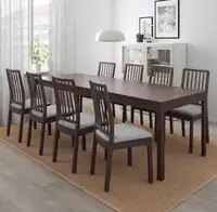 Extendable Dining Table & 8 Chairs