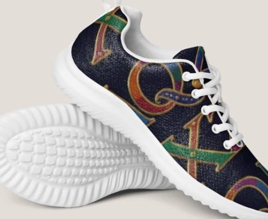 XZAQLI "Jeweled Script" Premium Men's Sneakers (Navy Blue) in Men's Shoes in Oshawa / Durham Region - Image 3