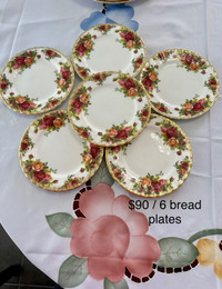 6 bread and butter plates Old Country Roses Royal Albert 