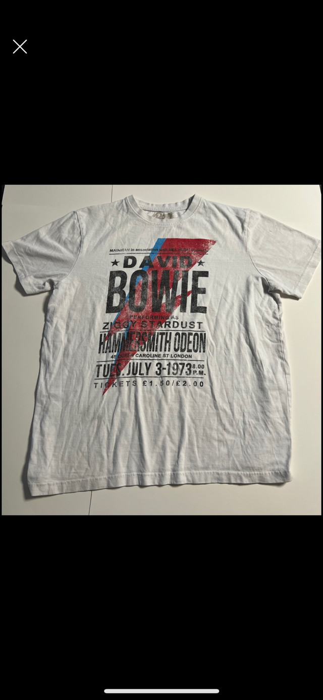 Mens Size XL David Bowie Shirt Ziggy Stardust Rock Music  Tshirt in Men's in Kingston