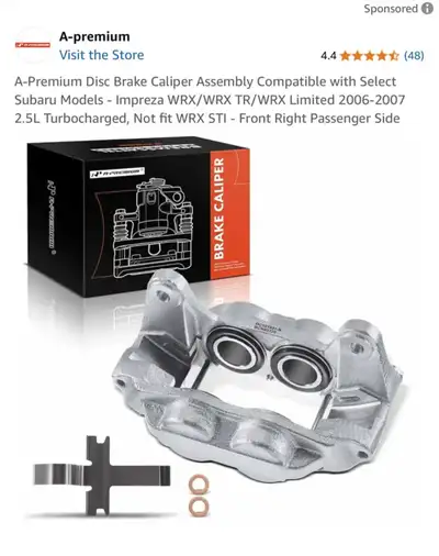 A-Premium Disc Brake Caliper Assembly Compatible with Select Subaru Models - Impreza WRX/WRX TR/WRX...
