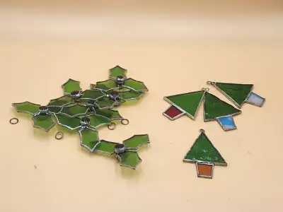 Leaded Stained Glass Christmas Ornaments - Approx 3.5 inches, View more