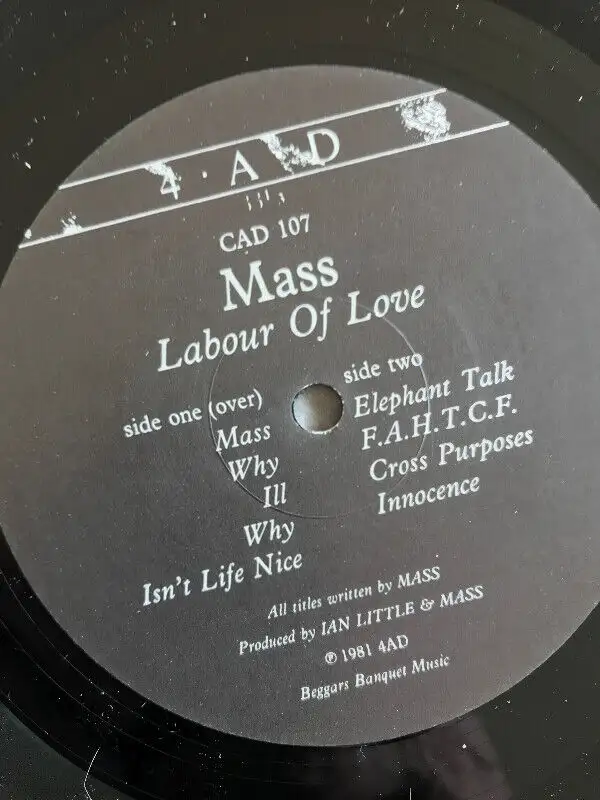 Mass UK post Punk ‘81 Labour of Love near mint LP with insert62863285753986123