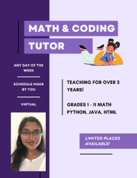 Math & Coding Tutor (Grades 1 to 11)