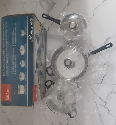 BRAND NEW (Never used) 6 Pcs STAINLESS STEEL Cookware Set, View more